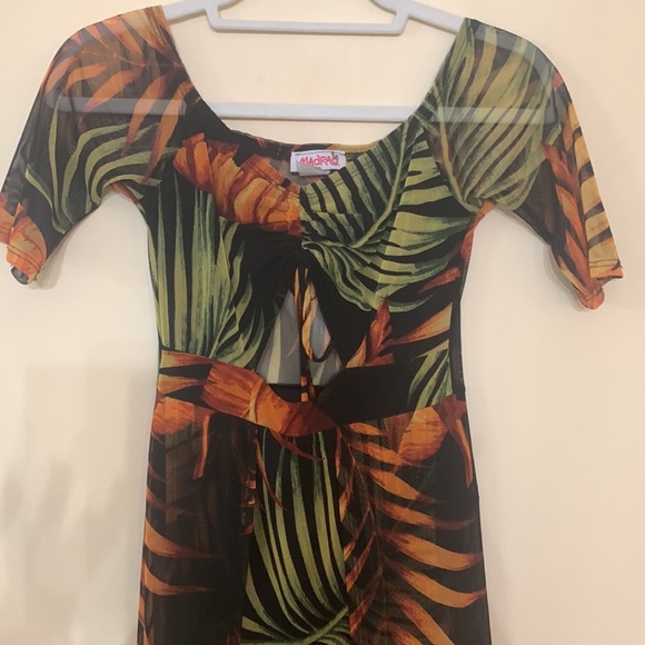 Tropical Mesh Cover Up/ Mesh Dress - Picture 3 of 5